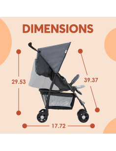 Cochecito Hauck 171424 Plegable Ligero 5 Puntos Carbón 2