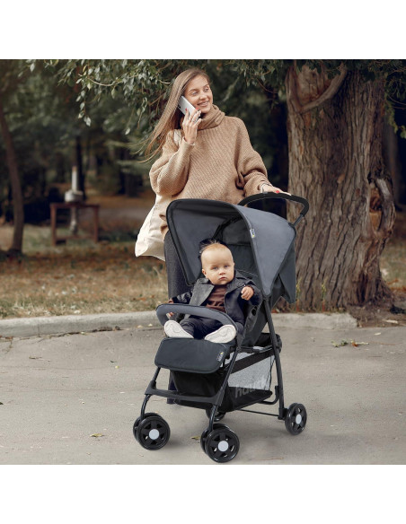 Cochecito Hauck 171424 Plegable Ligero 5 Puntos Carbón