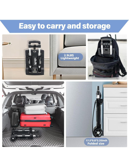 Carro de Mano Plegable ZHJINGYU 31.75 kg Aluminio 2 Ruedas