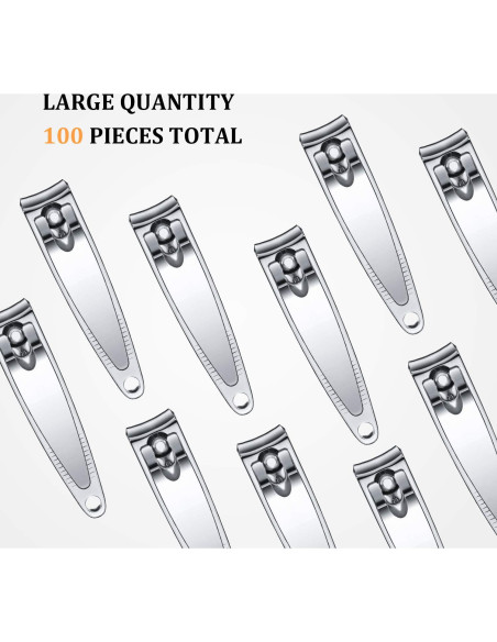 Set de 100 Cortauñas Mudder de Acero Inoxidable Portátil