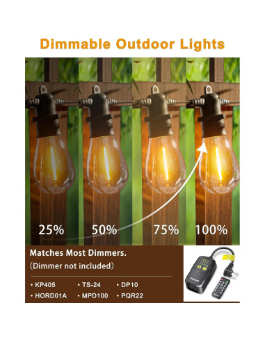 Cadena de Luces LED Jerritte 18.29m 16 Bombillas IP65