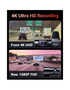 Cámara Dash OVAMAN K600 4K Dual GPS 170 Pantalla 9,11 cm 2
