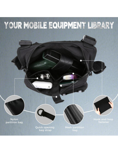 Bolsa de Pecho Koculemi para Deportes al Aire Libre - Negro