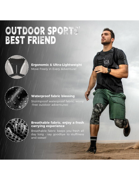 Bolsa de Pecho Koculemi para Deportes al Aire Libre - Negro