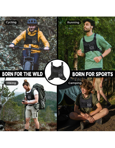 Bolsa de Pecho Koculemi para Deportes al Aire Libre - Negro