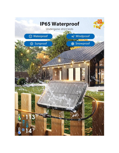 Luces de Cadena Solares KYY 54FT con Control Remoto y USB