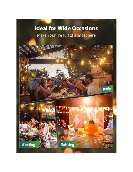 Luces de Cadena Solares KYY 54FT con Control Remoto y USB