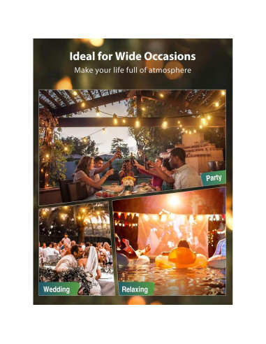 Luces de Cadena Solares KYY 54FT con Control Remoto y USB