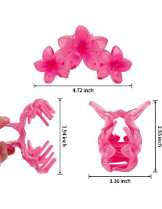 Garras para el cabello con flores Amariver - 4 Clips Hawaianos 2