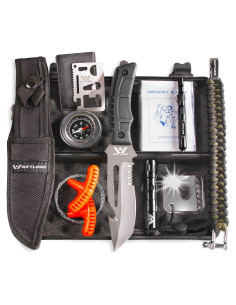 Kit de Supervivencia Weyland 11-en-1 con Cuchillo y Linterna