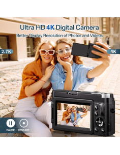 Cámara Digital 4K XNSIAKXA 48MP Autofoco Pantalla 3" 2