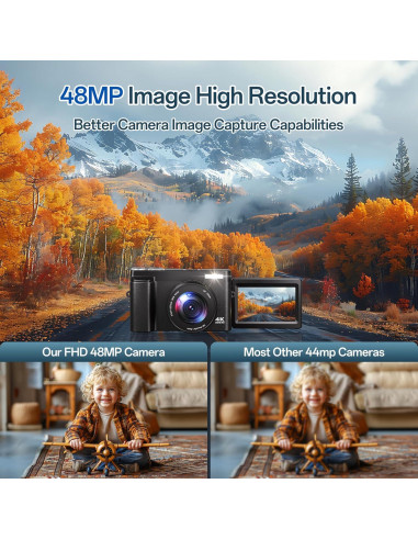 Cámara Digital 4K XNSIAKXA 48MP Autofoco Pantalla 3"