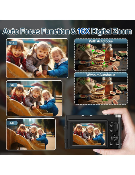 Cámara Digital 4K XNSIAKXA 48MP Autofoco Pantalla 3"