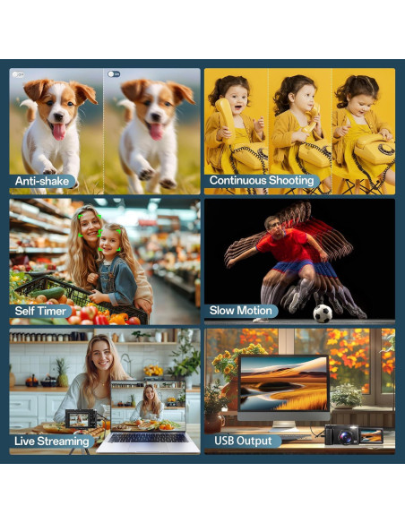 Cámara Digital 4K XNSIAKXA 48MP Autofoco Pantalla 3"