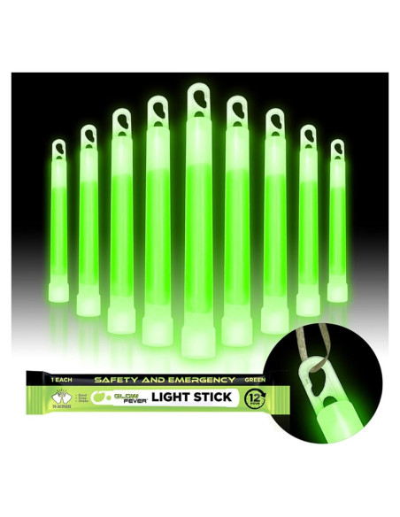 Bastones de luz de emergencia Glow Fever 10 piezas 15,24 cm