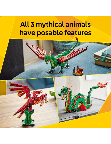 LEGO Creator Dragón Medieval 3 en 1 - Juguete de Construcción 715 Piezas