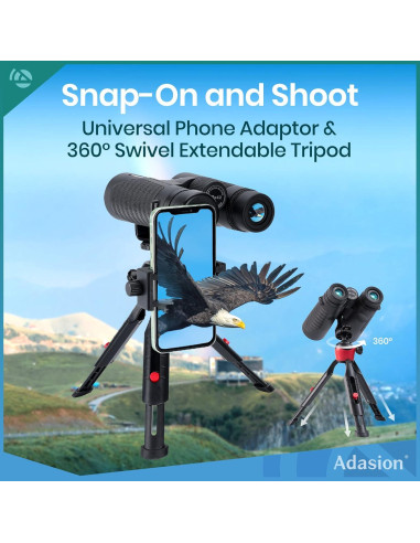 Binoculares Adasion 12x42 HD Impermeables con Adaptador