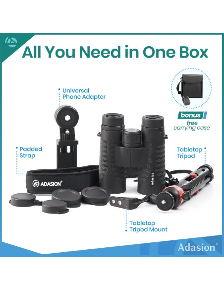 Binoculares Adasion 12x42 HD Impermeables con Adaptador