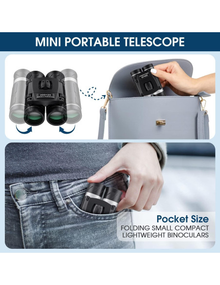 Binoculares Compactos 200x25 FLYANT para Adultos y Niños