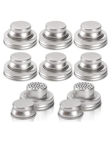 Lyellfe 8 Tapas de Acero Inoxidable para Frascos Mason