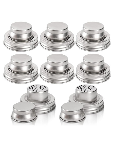 Lyellfe 8 Tapas de Acero Inoxidable para Frascos Mason
