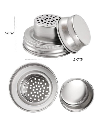 Lyellfe 8 Tapas de Acero Inoxidable para Frascos Mason