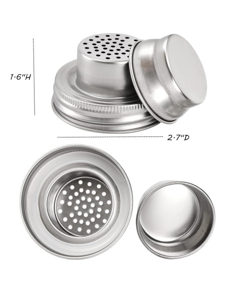 Lyellfe 8 Tapas de Acero Inoxidable para Frascos Mason