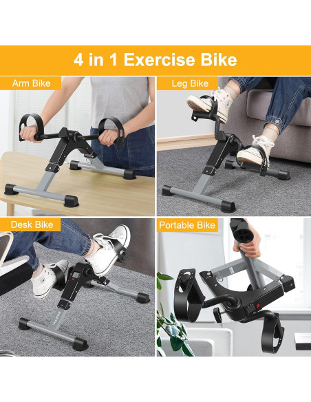 MOMODA Mini Bicicleta Ejercitador Peddler Plegable LCD