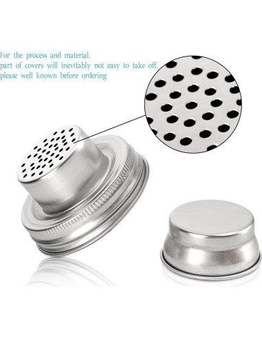 Lyellfe 8 Tapas de Acero Inoxidable para Frascos Mason