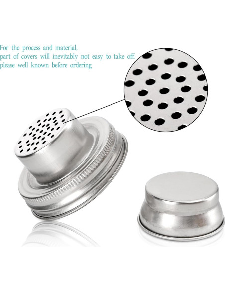 Lyellfe 8 Tapas de Acero Inoxidable para Frascos Mason