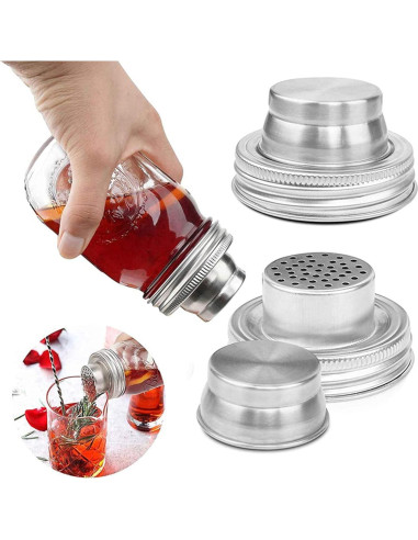 Lyellfe 8 Tapas de Acero Inoxidable para Frascos Mason