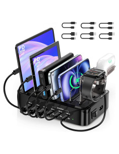 Estación de Carga 90W - 6 Puertos USB-C y Soporte