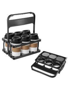 Soporte Plegable para Bebidas Tolare - 2 Pcs, Negro, 6 Vasos