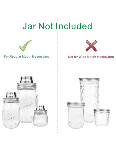 Lyellfe 8 Tapas de Acero Inoxidable para Frascos Mason