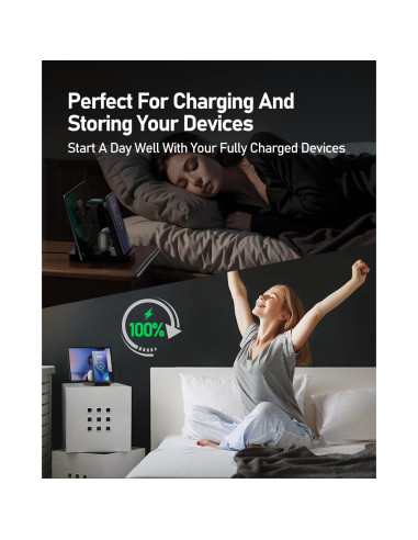 Cargador Inalámbrico 5 en 1 WHJ para Samsung Galaxy, Negro