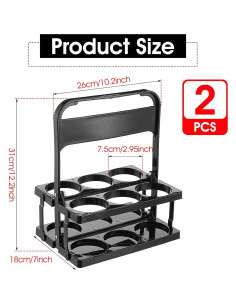Soporte Plegable para Bebidas Tolare - 2 Pcs, Negro, 6 Vasos 2