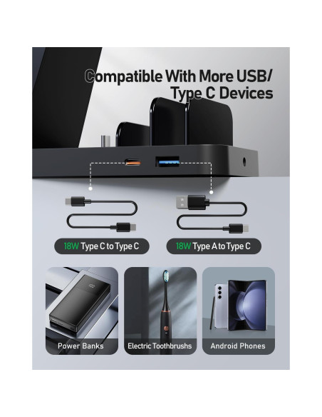 Cargador Inalámbrico 5 en 1 WHJ para Samsung Galaxy, Negro Cargador Inalámbrico 5 en 1 WHJ para Samsung Galaxy, Negro