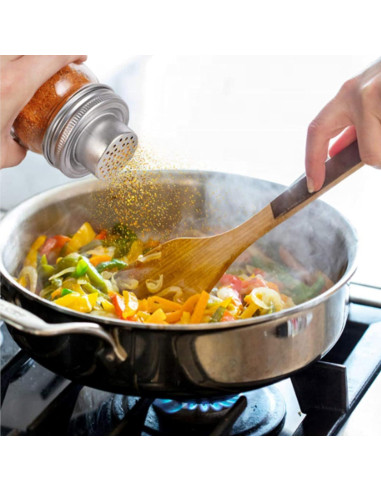 Lyellfe 8 Tapas de Acero Inoxidable para Frascos Mason