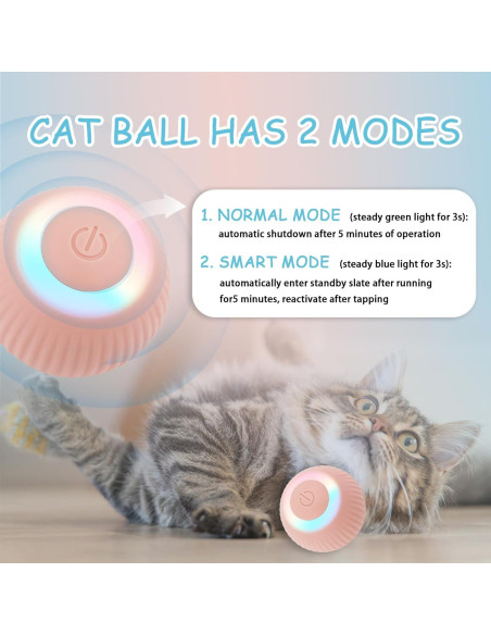 Juguete Interactivo para Gatos LELEAN Bola 2.0 Rosa LED