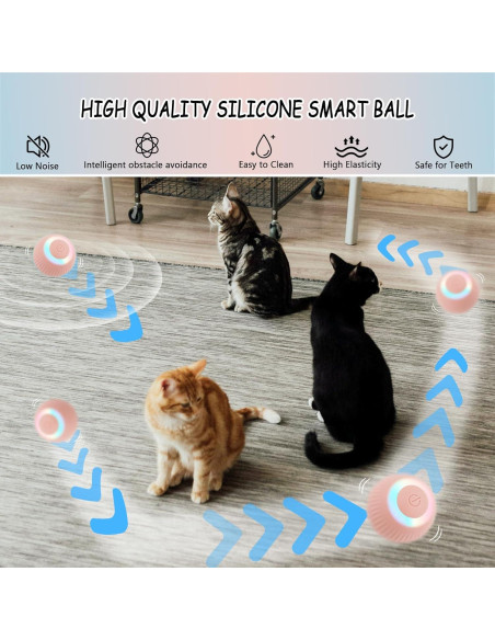 Juguete Interactivo para Gatos LELEAN Bola 2.0 Rosa LED