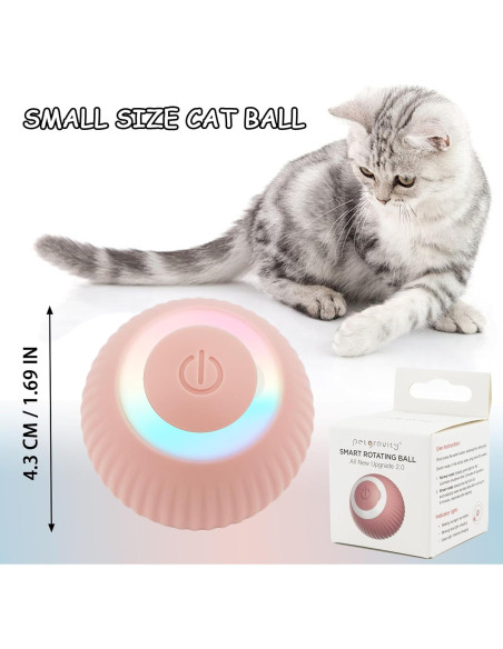 Juguete Interactivo para Gatos LELEAN Bola 2.0 Rosa LED
