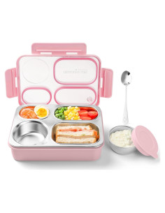 Caja de Almuerzo MICEBAY 36 oz Acero Inoxidable Rosa 4 Compartimentos