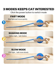 Bola Interactiva para Gatos Pet Prime Recargable con Luces y Sonidos 2