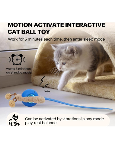 Bola Interactiva para Gatos Pet Prime Recargable con Luces y Sonidos