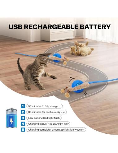 Bola Interactiva para Gatos Pet Prime Recargable con Luces y Sonidos