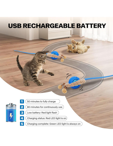 Bola Interactiva para Gatos Pet Prime Recargable con Luces y Sonidos