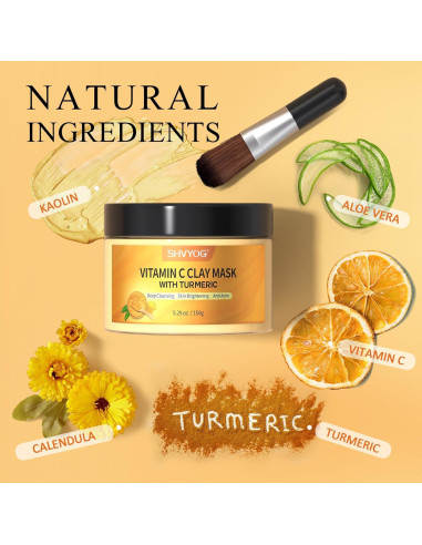 Mascarilla Facial Vitamina C y Arcilla Kaolin 150 g - SHVYOG