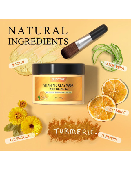 Mascarilla Facial Vitamina C y Arcilla Kaolin 150 g - SHVYOG Mascarilla Facial Vitamina C y Arcilla Kaolin 150 g - SHVYOG