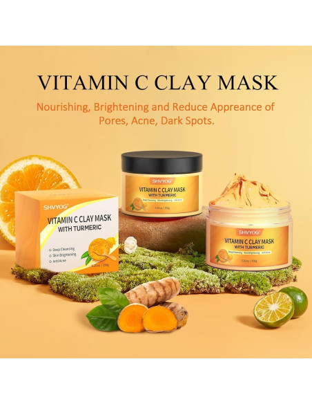 Mascarilla Facial Vitamina C y Arcilla Kaolin 150 g - SHVYOG Mascarilla Facial Vitamina C y Arcilla Kaolin 150 g - SHVYOG