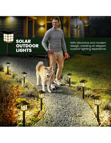 Luces Solares Gigalumi 12 LED Impermeables para Jardín